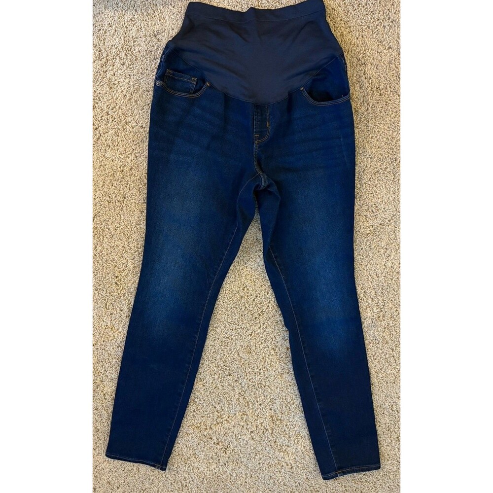 Old Navy Maternity Skinny Jeans Full Panel Dark Wash Stretch Size 10  NWOT